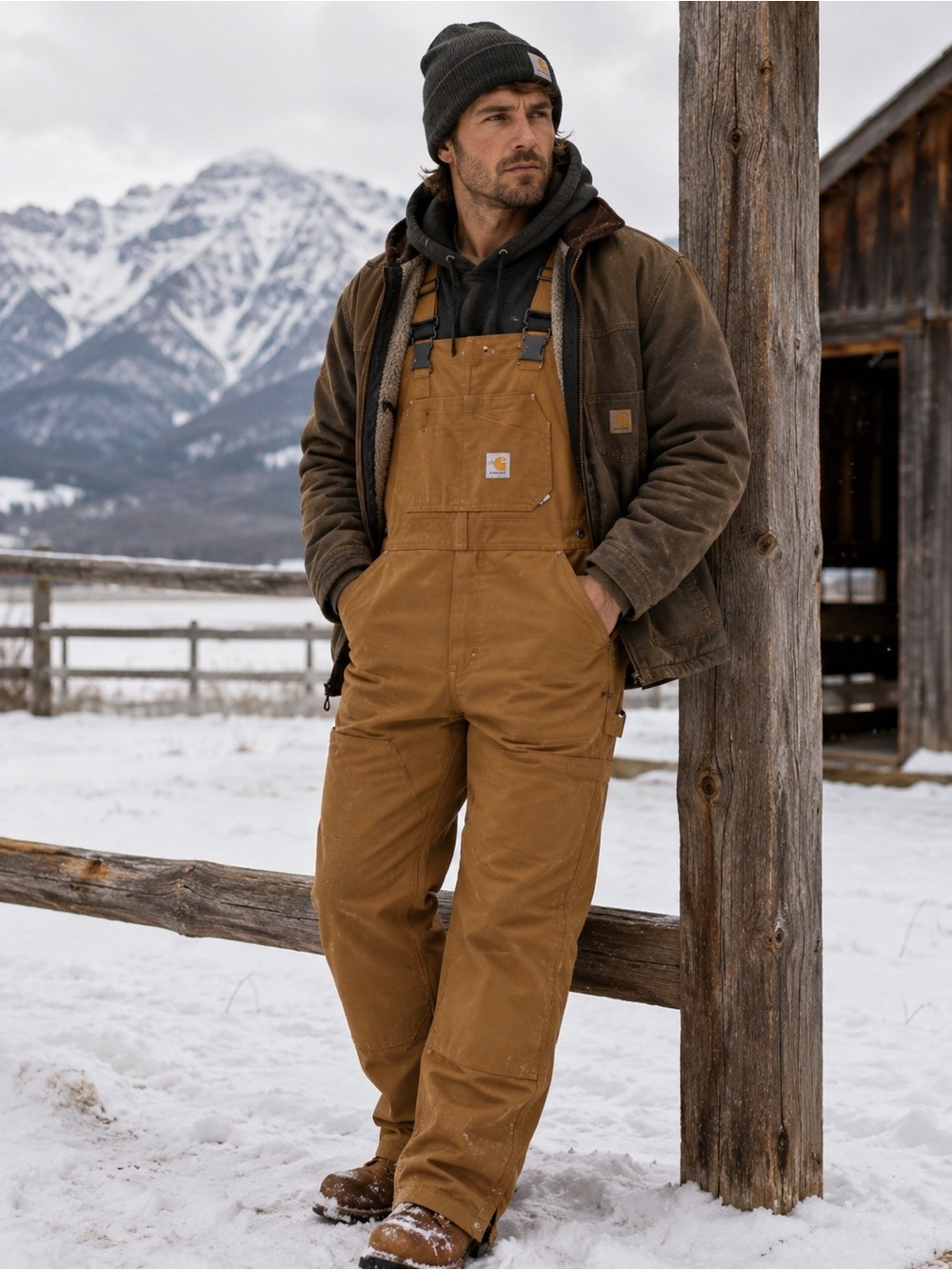 Carhartt flame-resistant bibs with quilt-lined duck NEW 40x32 Style 101626-211